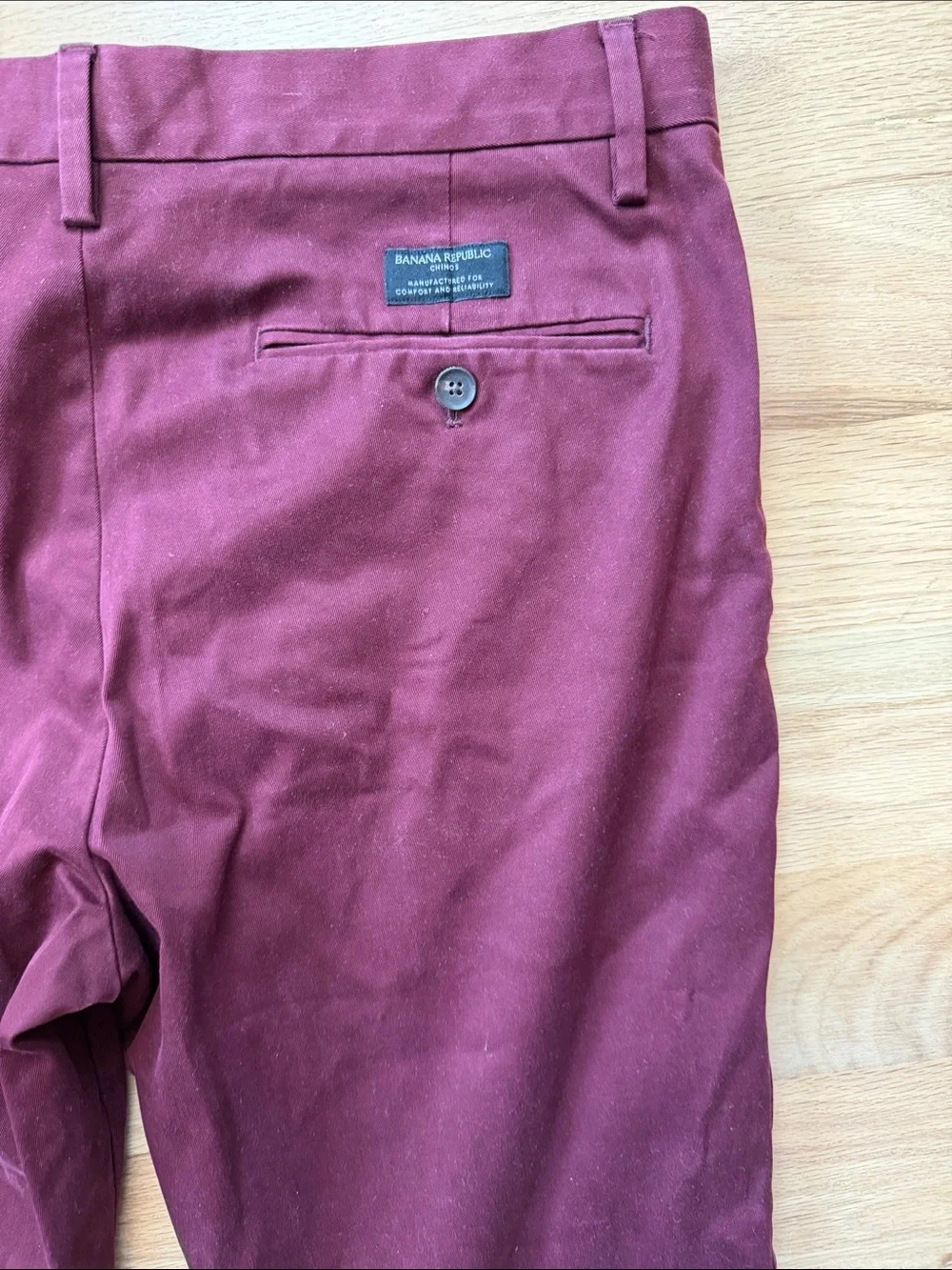 Banana Republic Maroon Aiden Rapid Movement Stretch Slim Fit Chinos 33